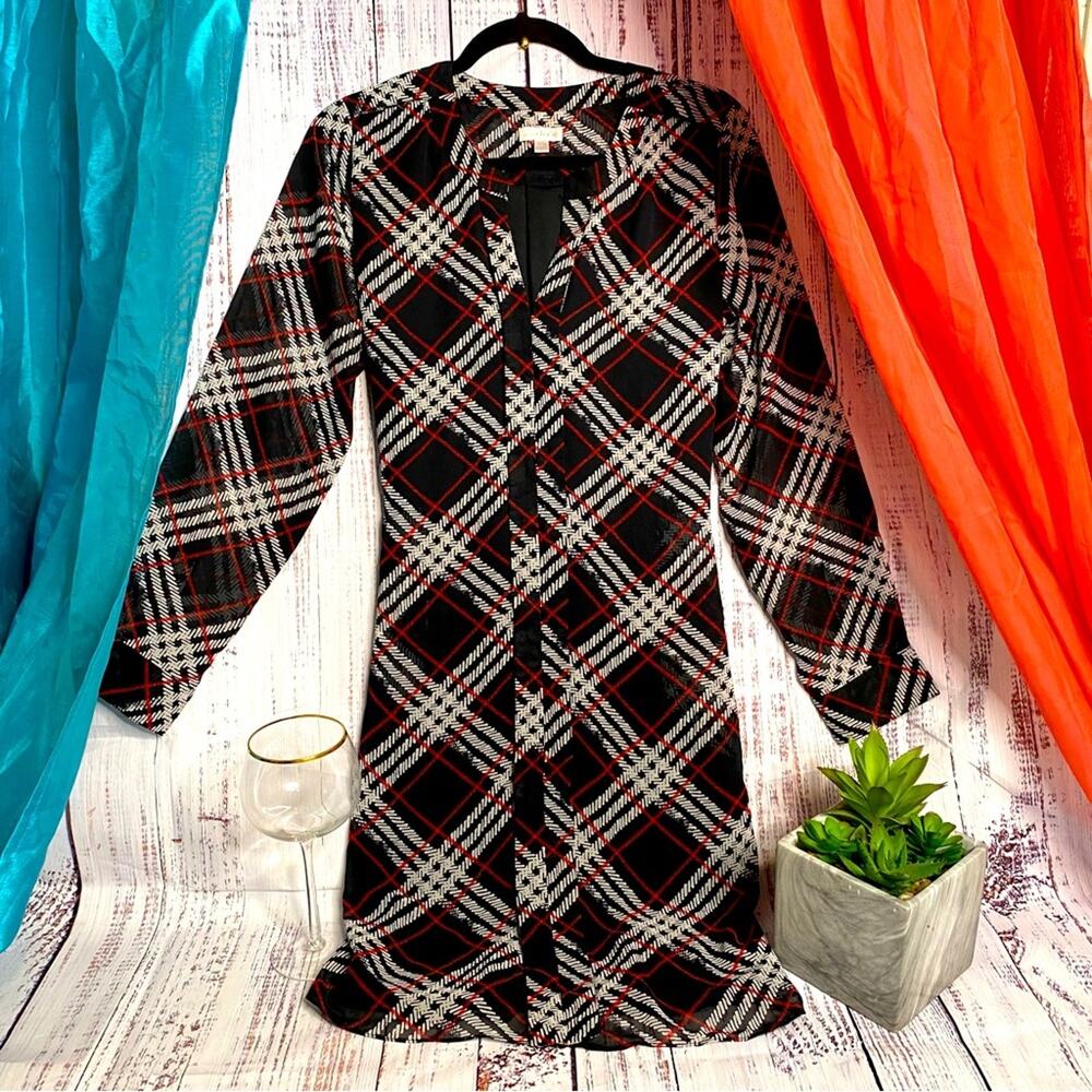 Charming Charlie Black Plaid Dress